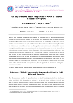 Fun Experiments about Properties of Air in a Teacher Education
