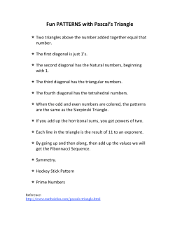 Fun PATTERNS with Pascal`s Triangle