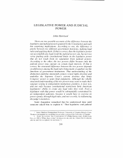 LEGISLATIVE POWER AND JUDICIAL POWER