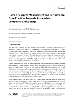 Human Resource Management and Performance