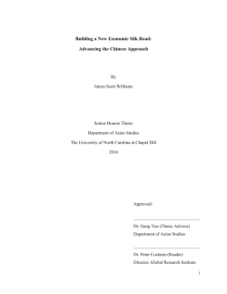 Building a New Economic Silk Road: Advancing the Chinese