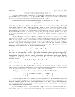 floating point representations