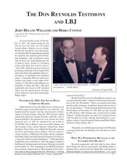 The Don Reynold`s Testimony and LBJ