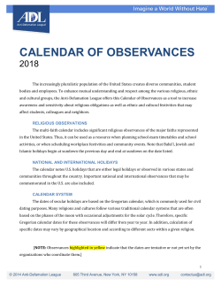 calendar of observances - Anti