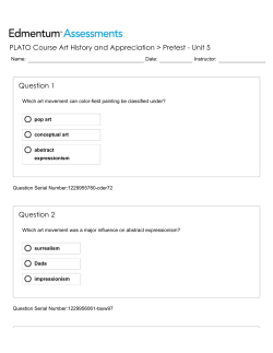 PLATO Course Art History and Appreciation > Pretest