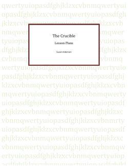 The Crucible - English Unit Plans