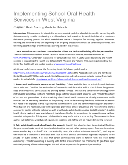Implementing School Oral Health Services in West Virginia