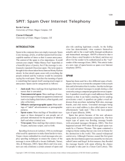 S SPIT: Spam Over Internet Telephony