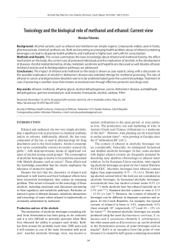 Toxicology and the biological role of methanol and ethanol: Current