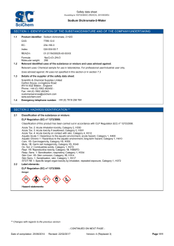 Sodium Dichromate-2-Water SECTION 1: IDENTIFICATION OF THE