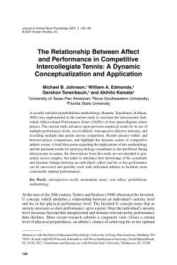 The Relationship Between Affect and Performance in Competitive