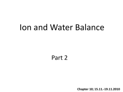 Ion and Water Balance