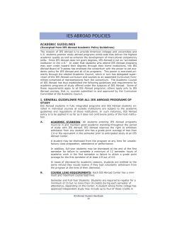IES Abroad Academic Policy Guidelines