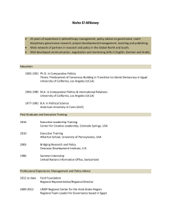 Noha El-Mikawy - Economic Research Forum