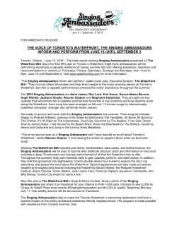 the voice of toronto`s waterfront, the singing