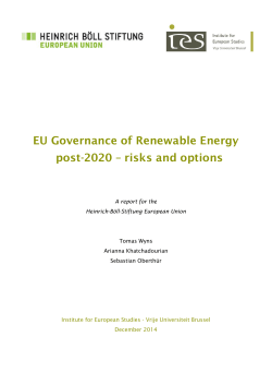 EU Governance of Renewable Energy post
