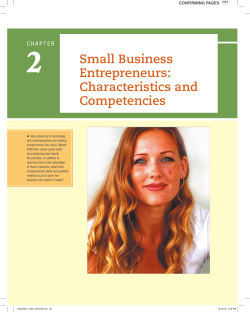 Small Business Entrepreneurs: Characteristics and Competencies