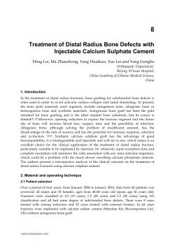 8 Treatment of Distal Radius Bone Defects with Injectable Calcium