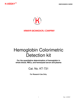 Hemoglobin Colorimetric Detection kit