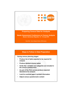 Preparing Census Data for Analysis Steps to Follow in Data