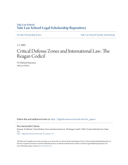 Critical Defense Zones and International Law: The Reagan Codicil
