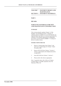 hd 36/06 - Standards for Highways