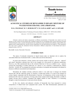 ACOUSTICAL STUDIES OF BENZAMIDE IN BINARY MIXTURE OF