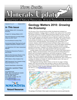 NSDNR, MRB, Nova Scotia Minerals Update, v. 27, no. 4