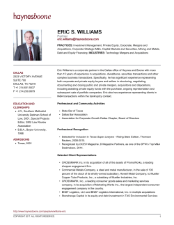 eric s. williams - Haynes and Boone, LLP