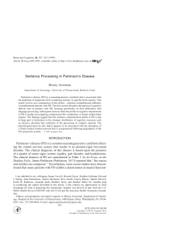 Sentence Processing in Parkinson`s Disease