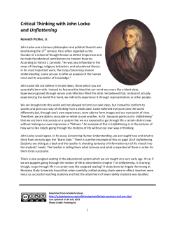 Critical Thinking with John Locke and Unflattening