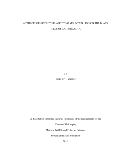 ANTHROPOGENIC FACTORS AFFECTING MOUNTAIN LIONS IN