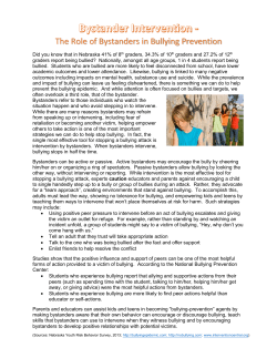 October 2015 Newsletter Articles - School Community Intervention