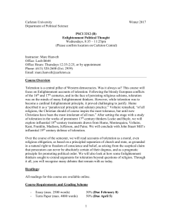 PSCI 3312 (B) - Carleton University