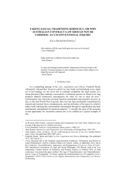 taking (legal) traditions seriously, or why australian contract