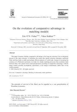 On the evolution of comparative advantage in matching