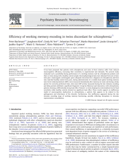 Efficiency of working memory encoding in twins discordant