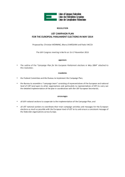 proposal for resolution on uef 2014 campaign