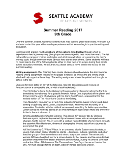 9th Grade Summer Reading List