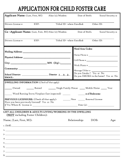 District 1 2 3 (NOT including Foster Children): Name, (Last, First, MI