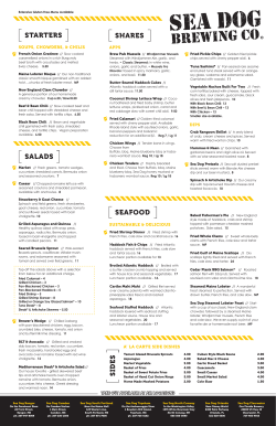 SALADS SEAFOOD SIDES STARTERS SHARES