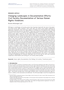 Civil Society Documentation of Serious Human Rights Violations