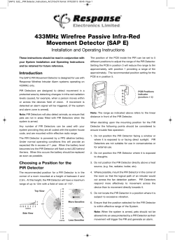 SAP E 433MHz Wireless PIR
