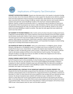 Implications of Property Tax Elimination