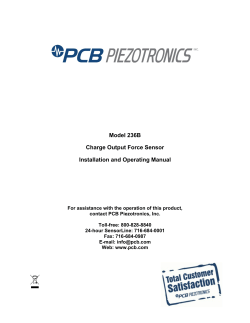 Model 236B Charge Output Force Sensor