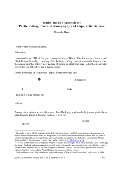 Poetic writing, feminist ethnography and empathetic violence
