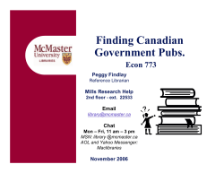 Finding Canadian Government Publications