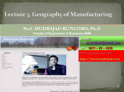 Industrial Revolution - Prof. Mudrajad Kuncoro, Ph.D