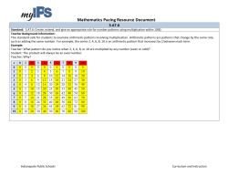 Mathematics Pacing Resource Document