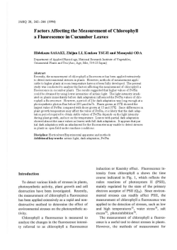 Factors Affecting the Measurement of Chlorophyll a Fluorescence in